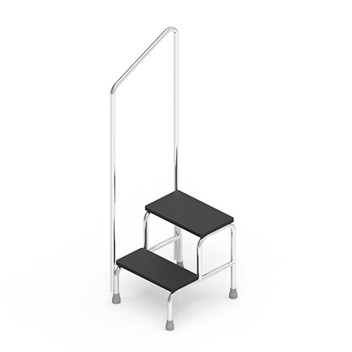 Two Step Stool with Left Handrail